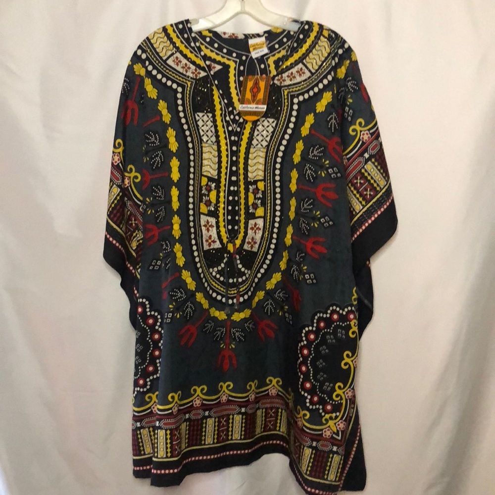 CALIFORNIA WOMAN colorful Dashiki/cover up. One Size.